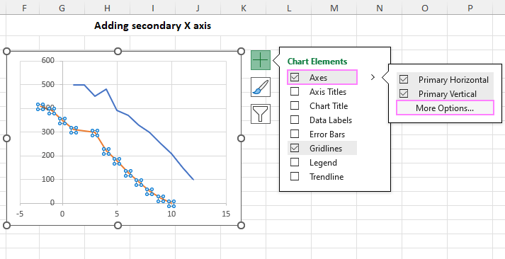 Click more options to open the 'Format Data Series' pane.