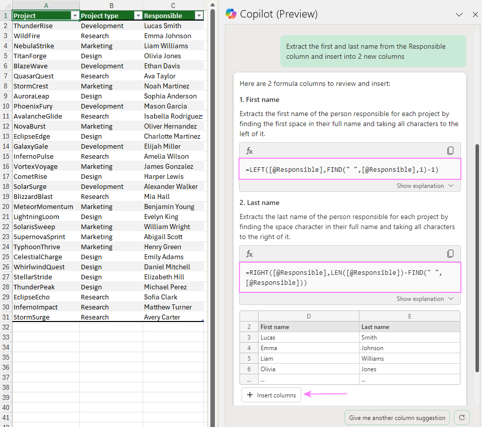 Create multiple formula columns at once.