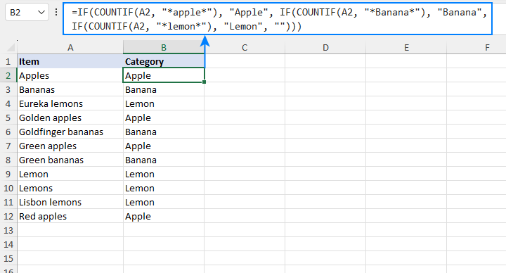 If cell contains, then return value with multiple conditions