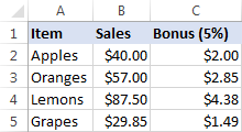 The results of multiplying a column by a number with Ultimate Suite