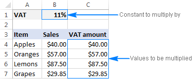 Multiplying a column of numbers by percentage