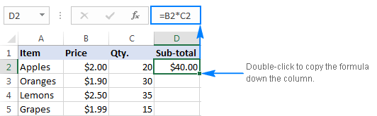 Multiply one column by another with the multiplication operator