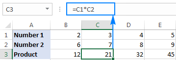 A formula to multiply two rows in Excel