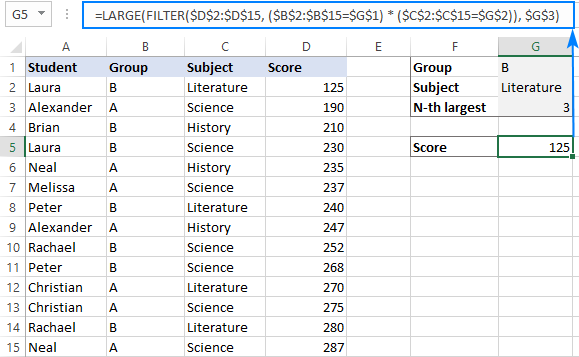 LARGE FILTER formula with multiple criteria using AND logic