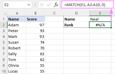 #N/A error in Excel