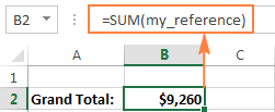 Using a named 3-D reference in a formula