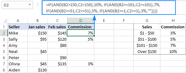 Nested IF with AND statements