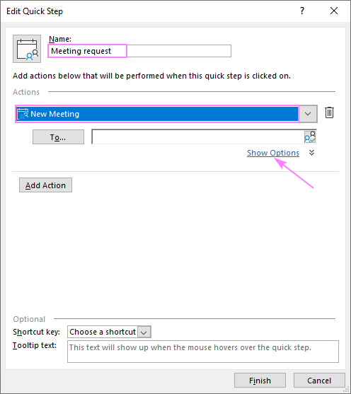 Creating a quick step meeting template