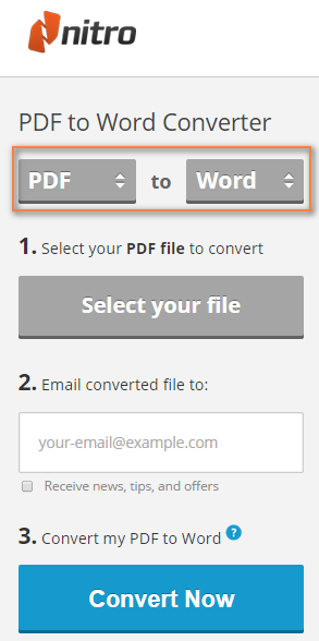 Nitro Cloud - PDF to Word online converter