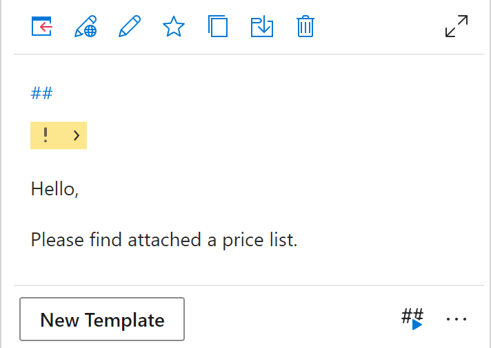 A note in the template preview