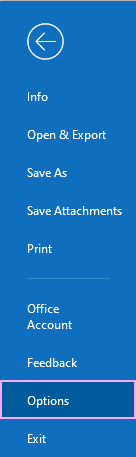 Open Options in Outlook.
