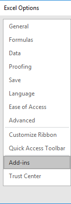 Click on the Add-ins section.