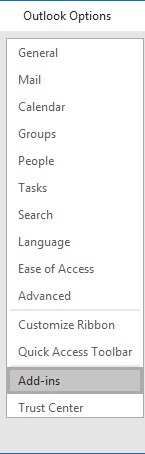 Click on the Add-ins section.