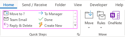 Outlook Quick Steps