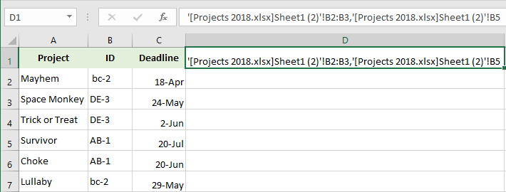 Paste a range address as external reference.