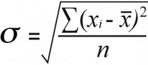 Population standard deviation formula