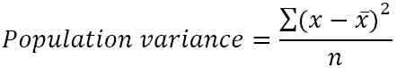 Population variance formula