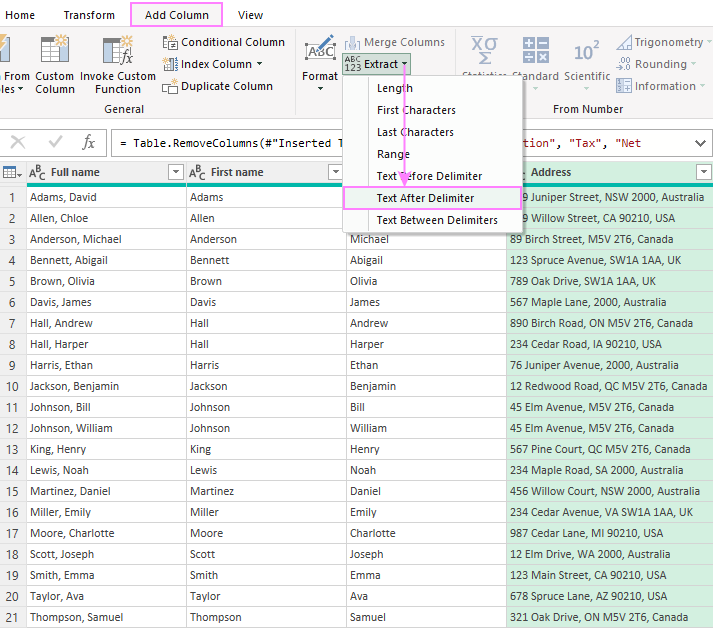 Extract certain values into a new column.