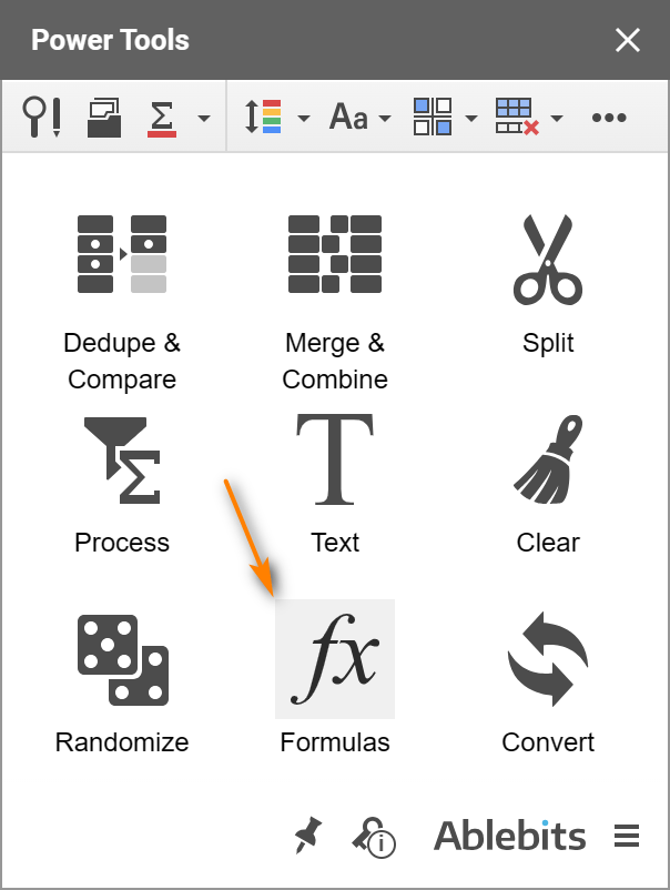 Formulas tool in Power Tools.