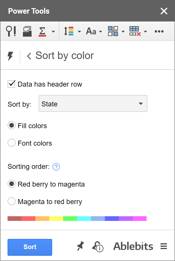 Sort by Color in Power Tools.