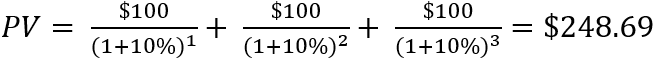 Calculating present value for a series of cash flows