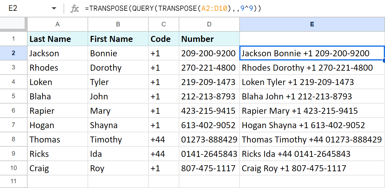 How QUERY for Google Sheets merges cells.