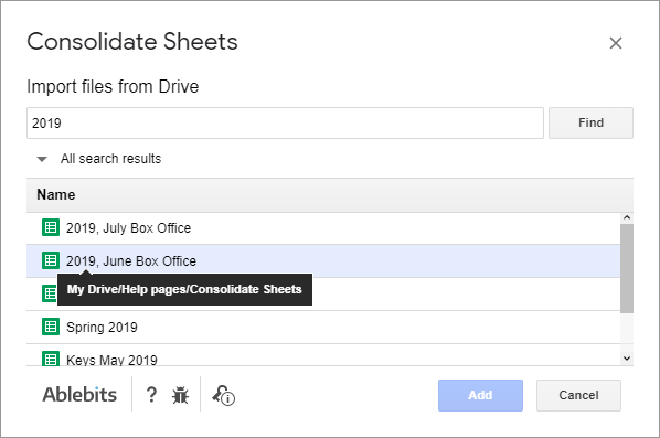 Check the location of each file in your Drive.