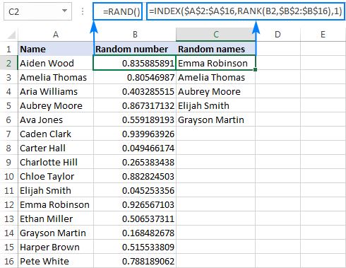 Random selection in Excel without duplicates