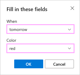 Pick the necessary time phrase and font color.