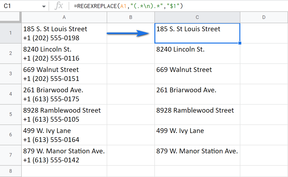 Google Sheets: remove text after a certain character.