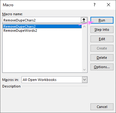 A macro to remove repeated characters from each cell in the selected range