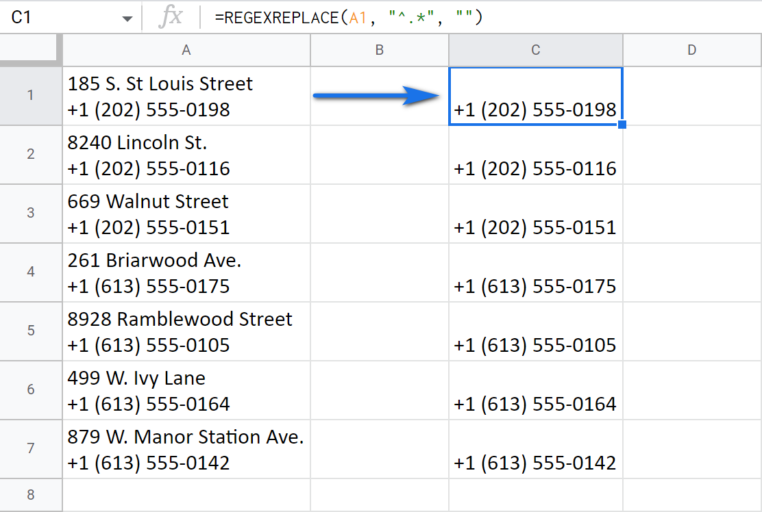 Remove the first line of data from cells.