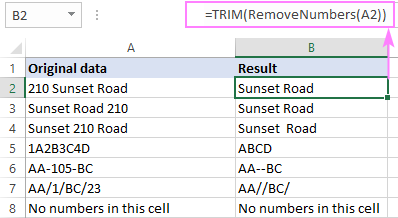 Custom function to remove numbers from a string in Excel