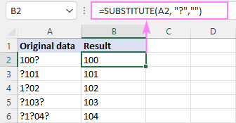 Formula to remove a special character from a cell