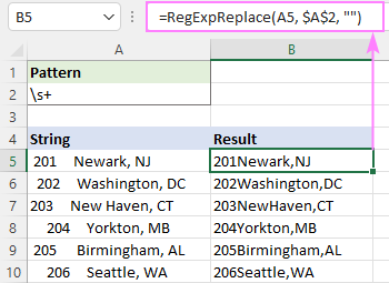 Remove all whitespaces using regex