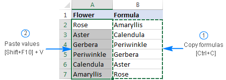 Replace formulas with values