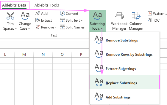 Replace Substrings in Excel