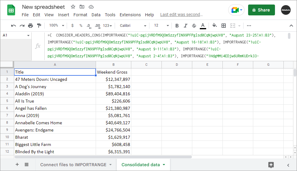 You can calculate ranges with a Google Sheets formula so records change in sync with the source tables