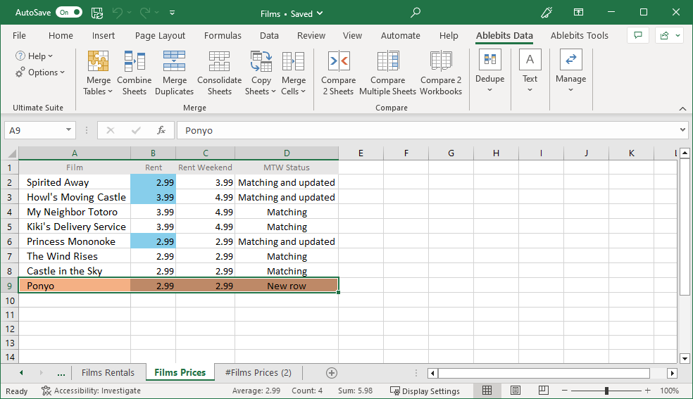 See your table updated