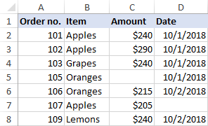 Rows are deleted based on blanks in the key column.