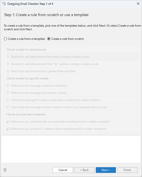 The Create a rule from scratch option