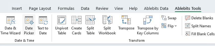 Enable Date Picker in Excel.