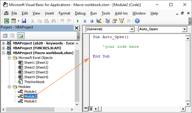 A macro runs automatically whenever the workbook is opened.