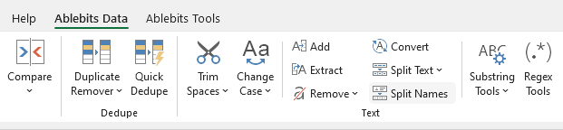 Start Split Names.