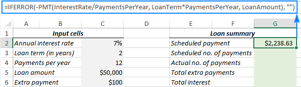 Calculate a scheduled payment.