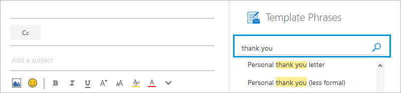 See the list of all matching templates in the field.