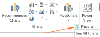 Click the Dialog Box Launcher next to Charts to see all chart types.