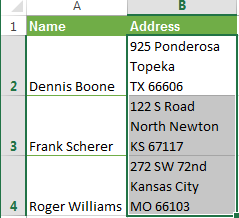 Select all cells where you want to remove or replace carriage returns.