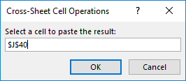 Select a cell to paste the result.