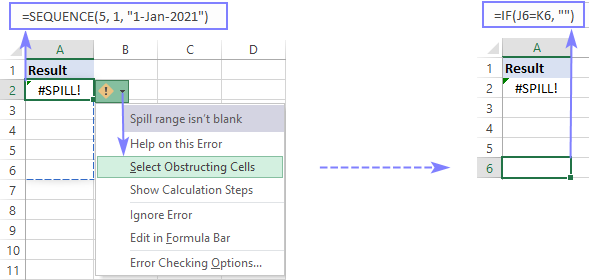 Select obstructing cells that prevent the formula from spilling.